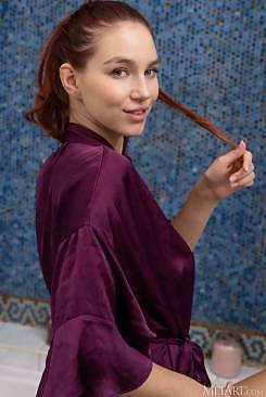 Leya Desantis in Blue Mosaic by Tora Ness